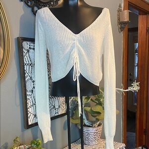 Windsor White Knit Crop Top